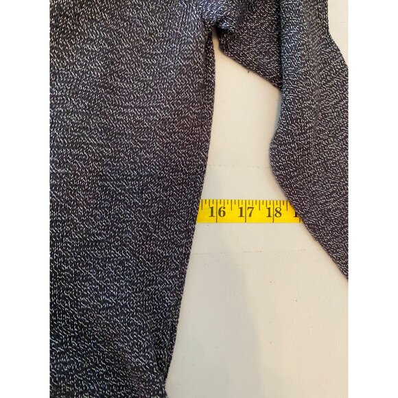 Elle Ruffled Open Front Cardigan Sweater Black & White Accent Medium - Picture 9 of 10